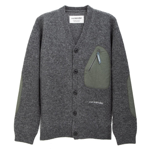 And Wander Shetland Wool Cardigan Gray Degli Uberti